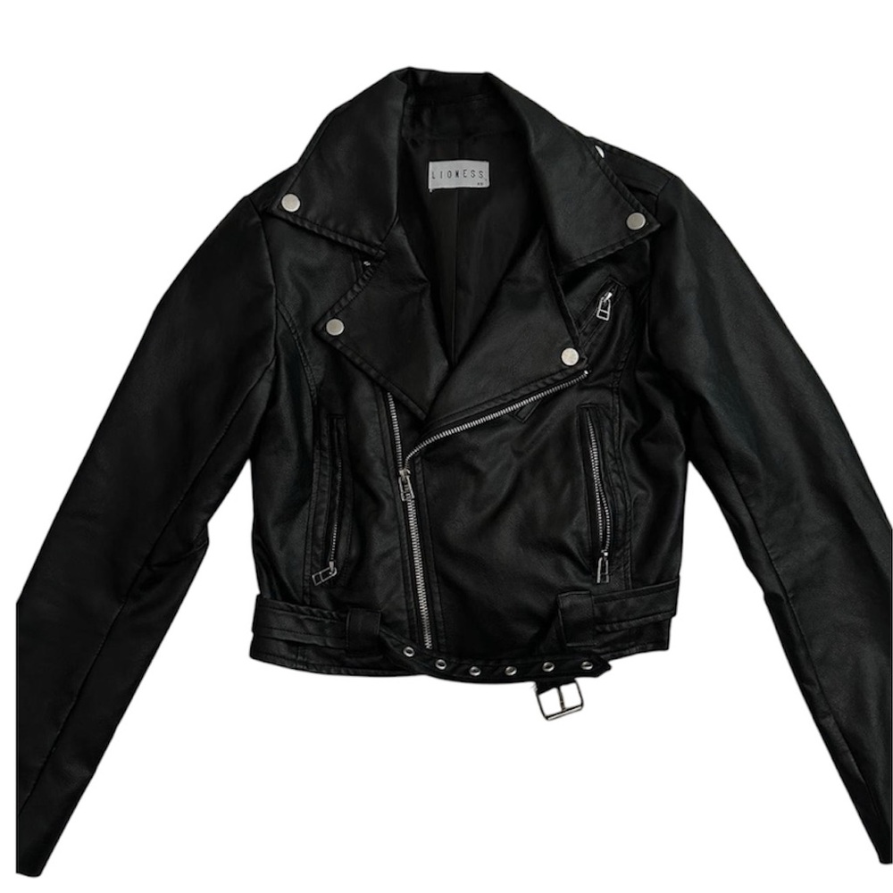 LIONESS STATEN ISLAND LEATHER JACKET ★ BLACK